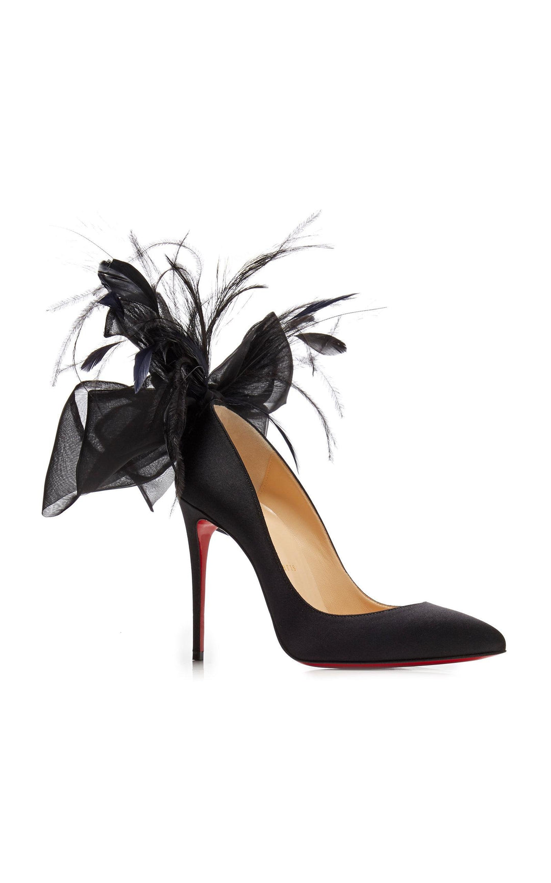 Christian Louboutin Limited Edition Anemone Plume Satin Pigalle Pumps