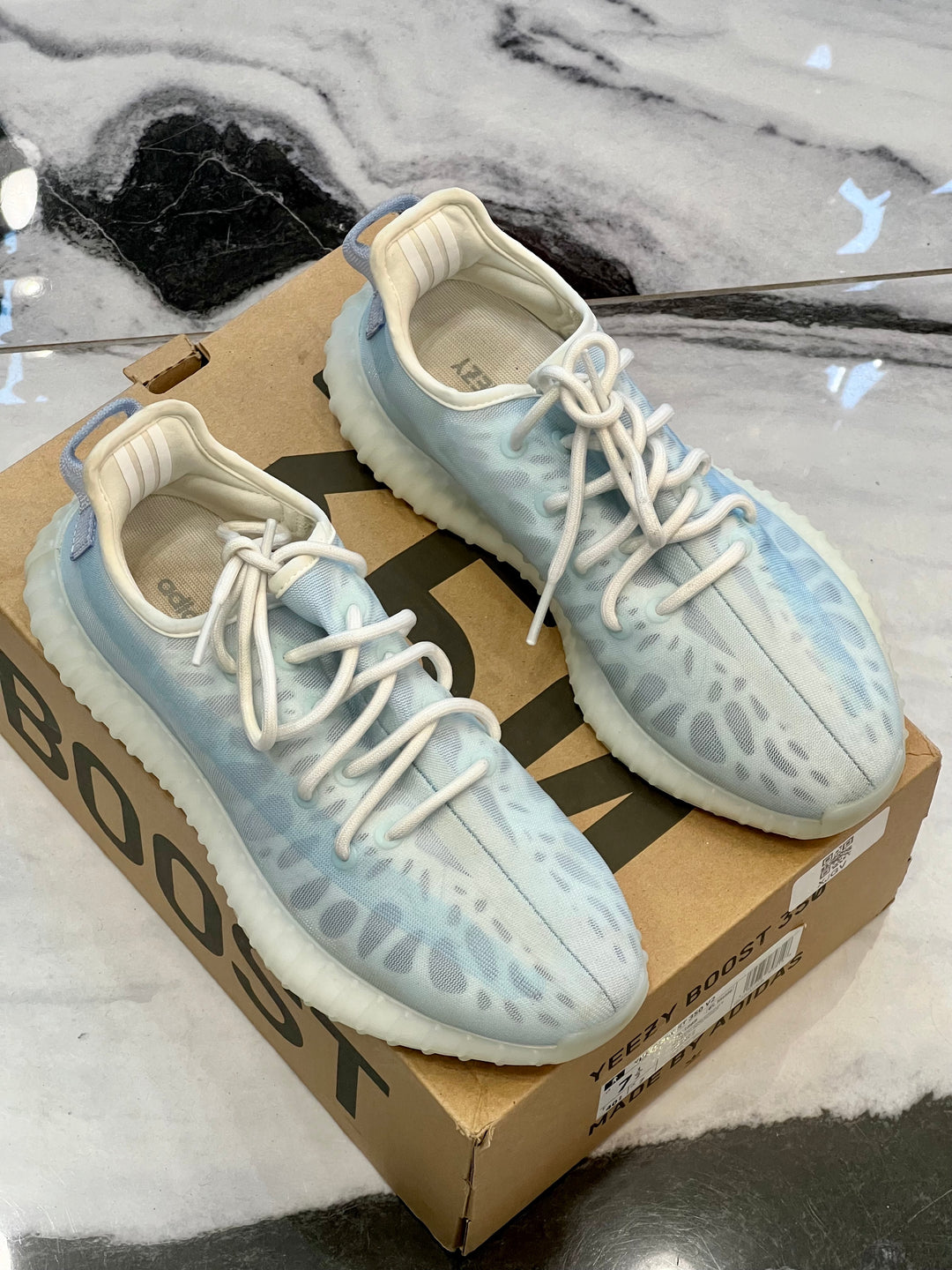 ADIDAS YEEZY BOOST 350 V2 SNEAKERS-MONO ICE Caroline's Fashion Luxuries ADIDAS YEEZY BOOST 350 V2 SNEAKERS-MONO ICE Caroline's Fashion Luxuries