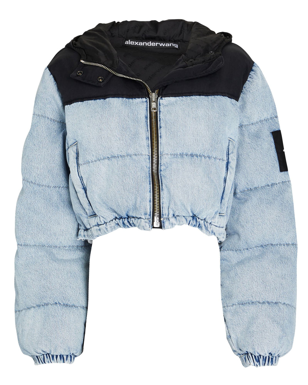 ALEXANDER WANG CROPPED DENIM PUFFER JACKET – Caroline's ALEXANDER WANG CROPPED DENIM PUFFER JACKET – Caroline's