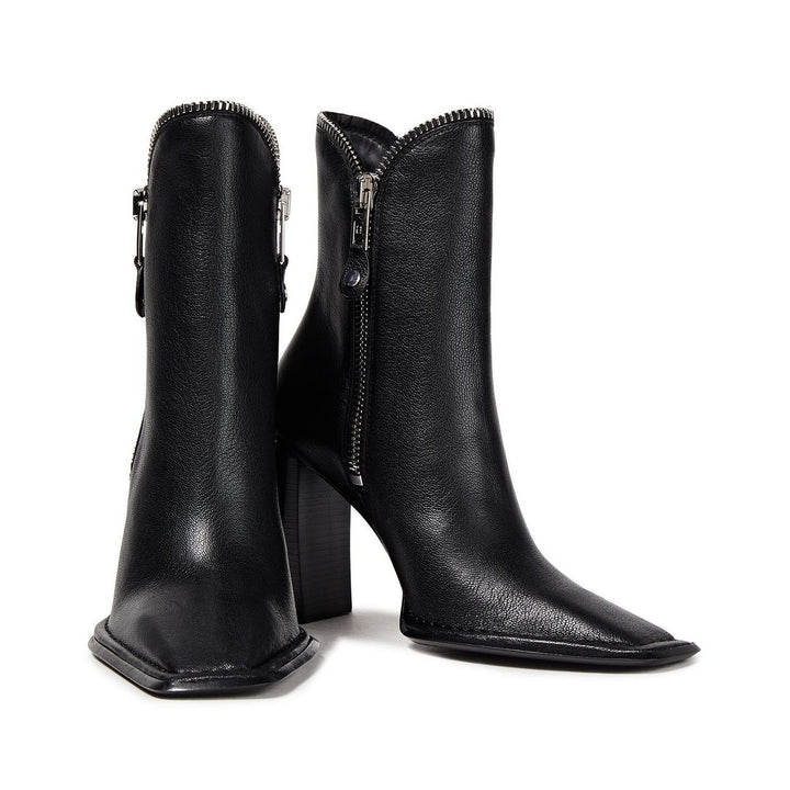 ALEXANDER WANG LANE ZIP DETAILED LEATHER ANKLE BOOTS