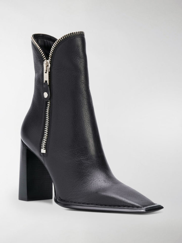 ALEXANDER WANG LANE ZIP DETAILED LEATHER ANKLE BOOTS