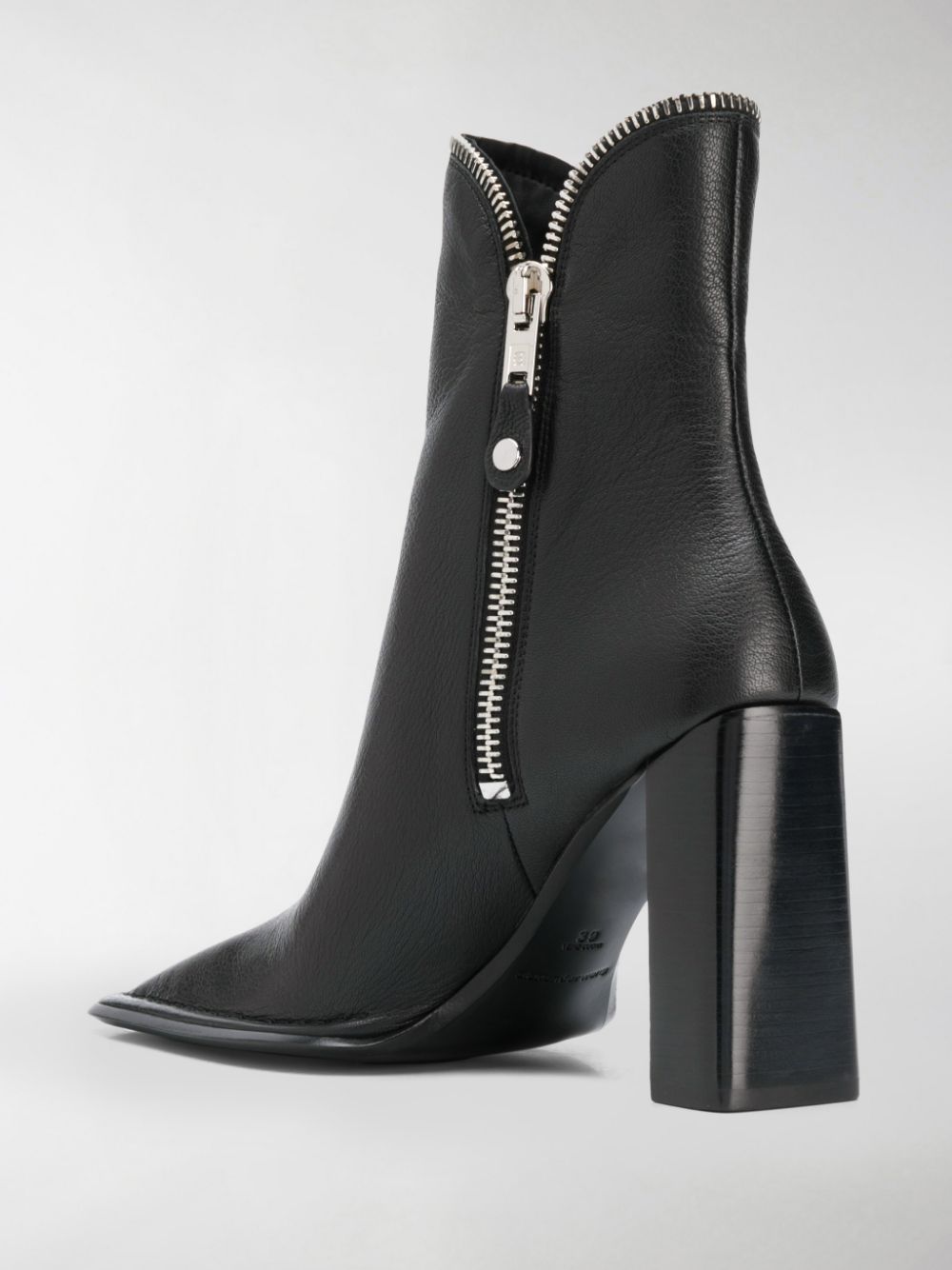 ALEXANDER WANG LANE ZIP DETAILED LEATHER ANKLE BOOTS