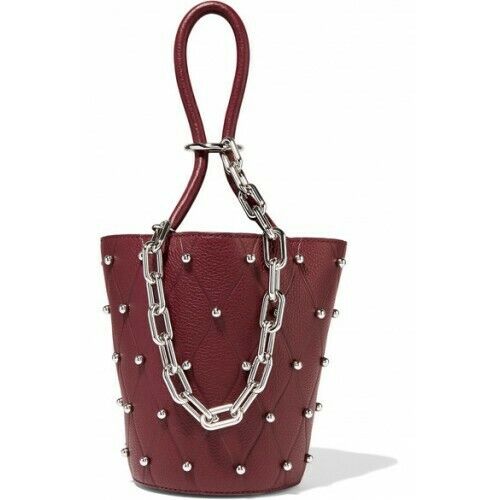 ALEXANDER WANG CALFSKIN STUDDED MINI ROXY BUCKET BAG