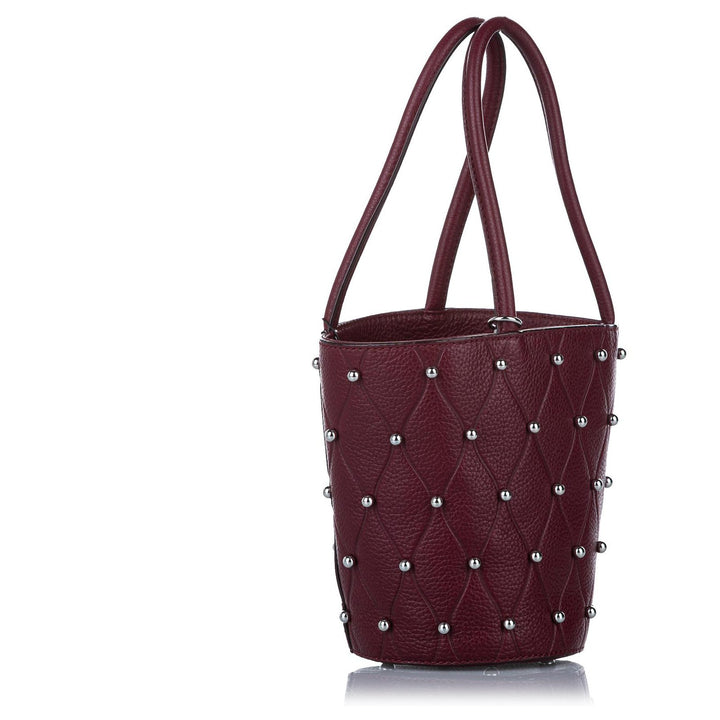 ALEXANDER WANG CALFSKIN STUDDED MINI ROXY BUCKET BAG