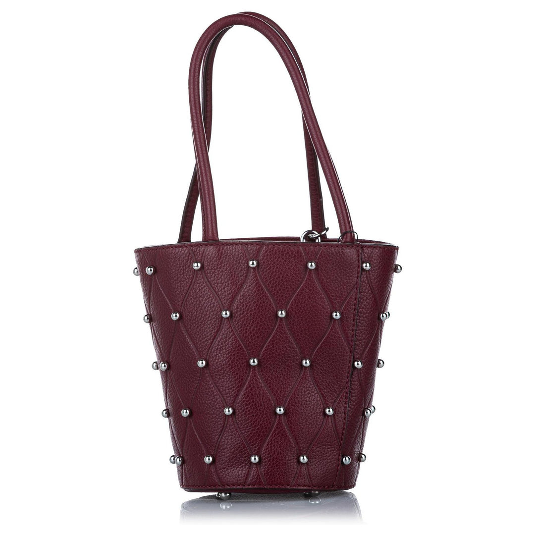 ALEXANDER WANG CALFSKIN STUDDED MINI ROXY BUCKET BAG
