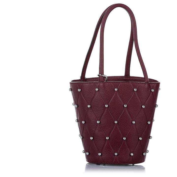 ALEXANDER WANG CALFSKIN STUDDED MINI ROXY BUCKET BAG