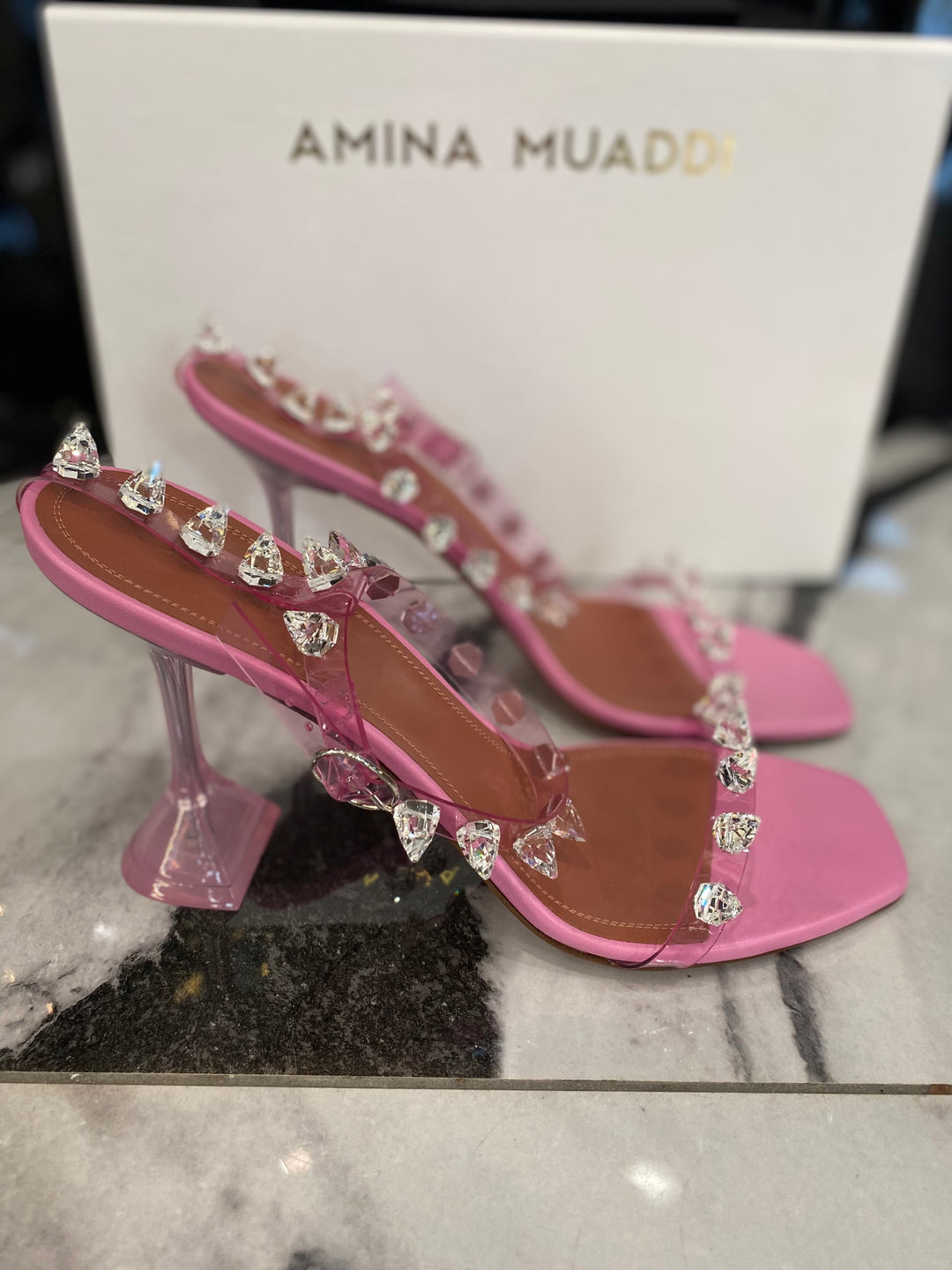 AMINA MUADDI LIMITED EDITION JULIA SWAROVSKI SANDALS