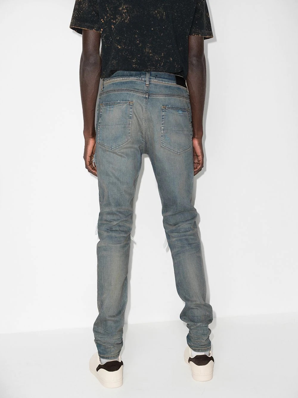 AMIRI MX1 DISTRESSED EFFECT SKINNY JEANS