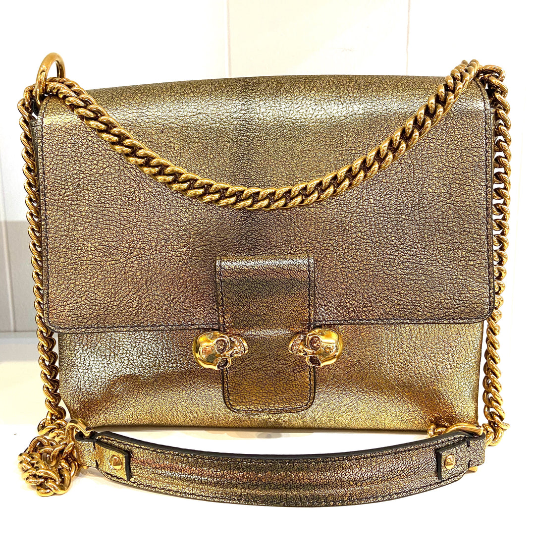 ALEXANDER MCQUEEN TWIN SKULL FLAP BAG