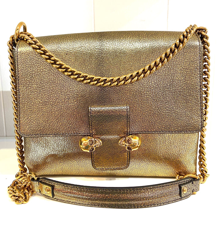 ALEXANDER MCQUEEN TWIN SKULL FLAP BAG