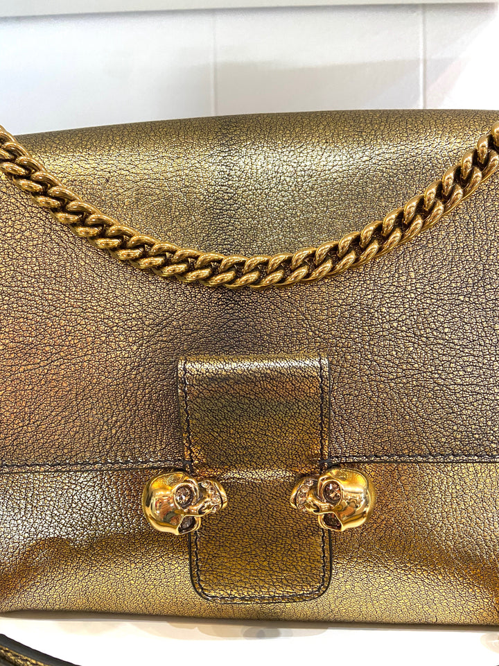 ALEXANDER MCQUEEN TWIN SKULL FLAP BAG