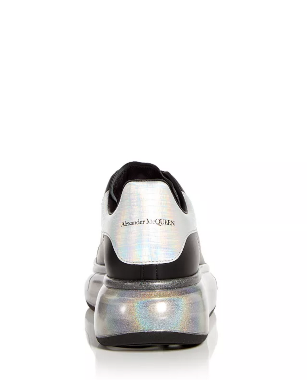 Alexander McQueen Oversized Iridescent Leather Clear-Sole Sneakers