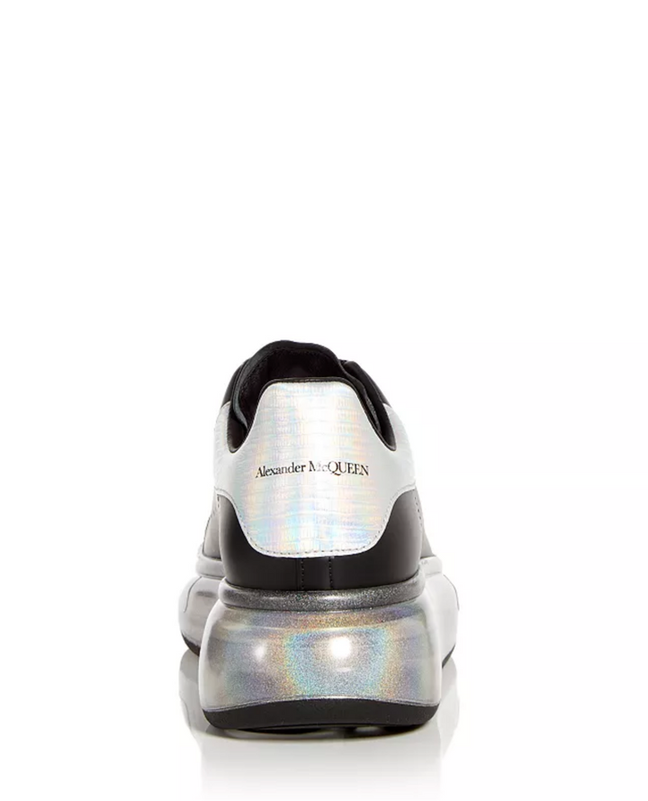 Alexander McQueen Oversized Iridescent Leather Clear-Sole Sneakers