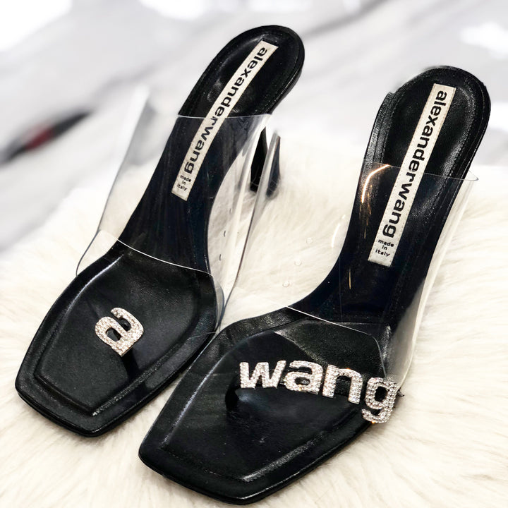 ALEXANDER WANG IVY 85 MULE CAPRETTO SANDALS