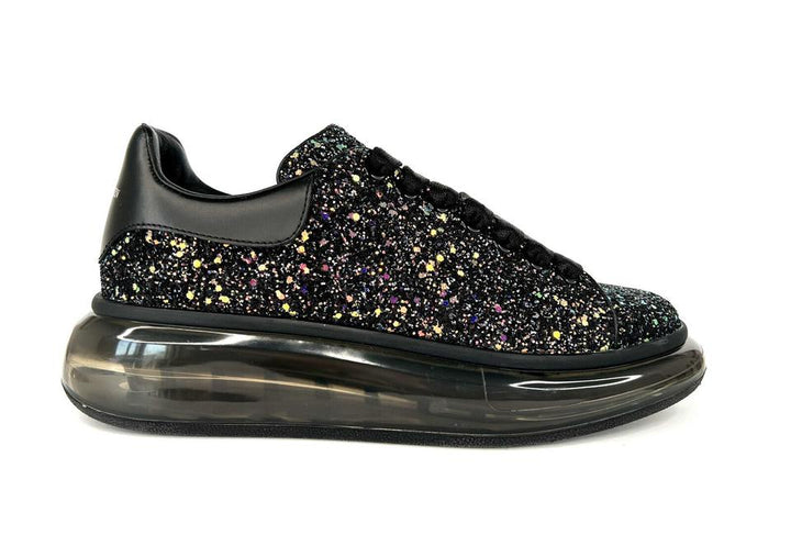 ALEXANDER MCQUEEN GLITTER TRANSPARENT AIR SOLE OVERSIZE LARRY SNEAKERS