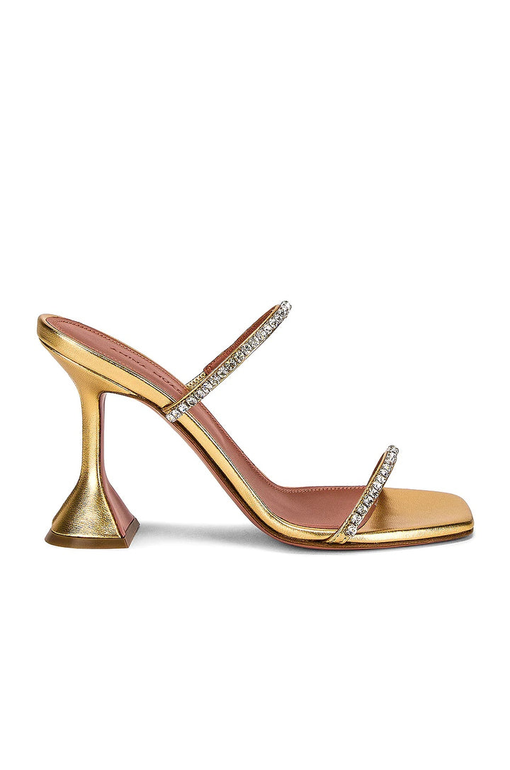AMINA MUADDI GILDA CRYSTAL EMBELLISHED LEATHER SANDALS