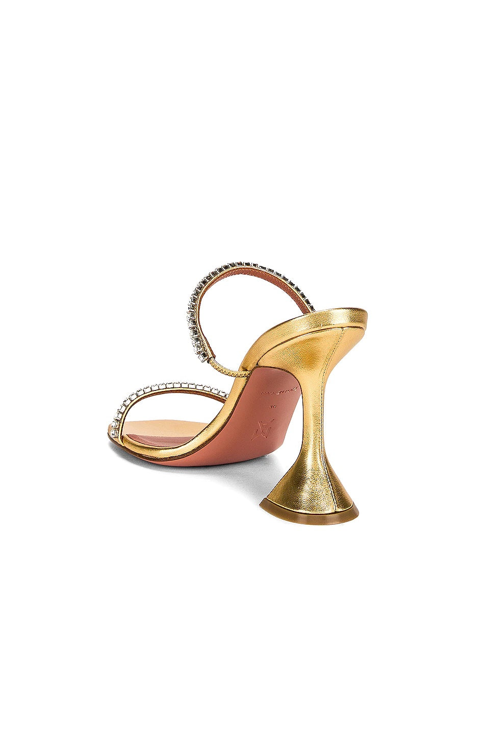 AMINA MUADDI GILDA CRYSTAL EMBELLISHED LEATHER SANDALS