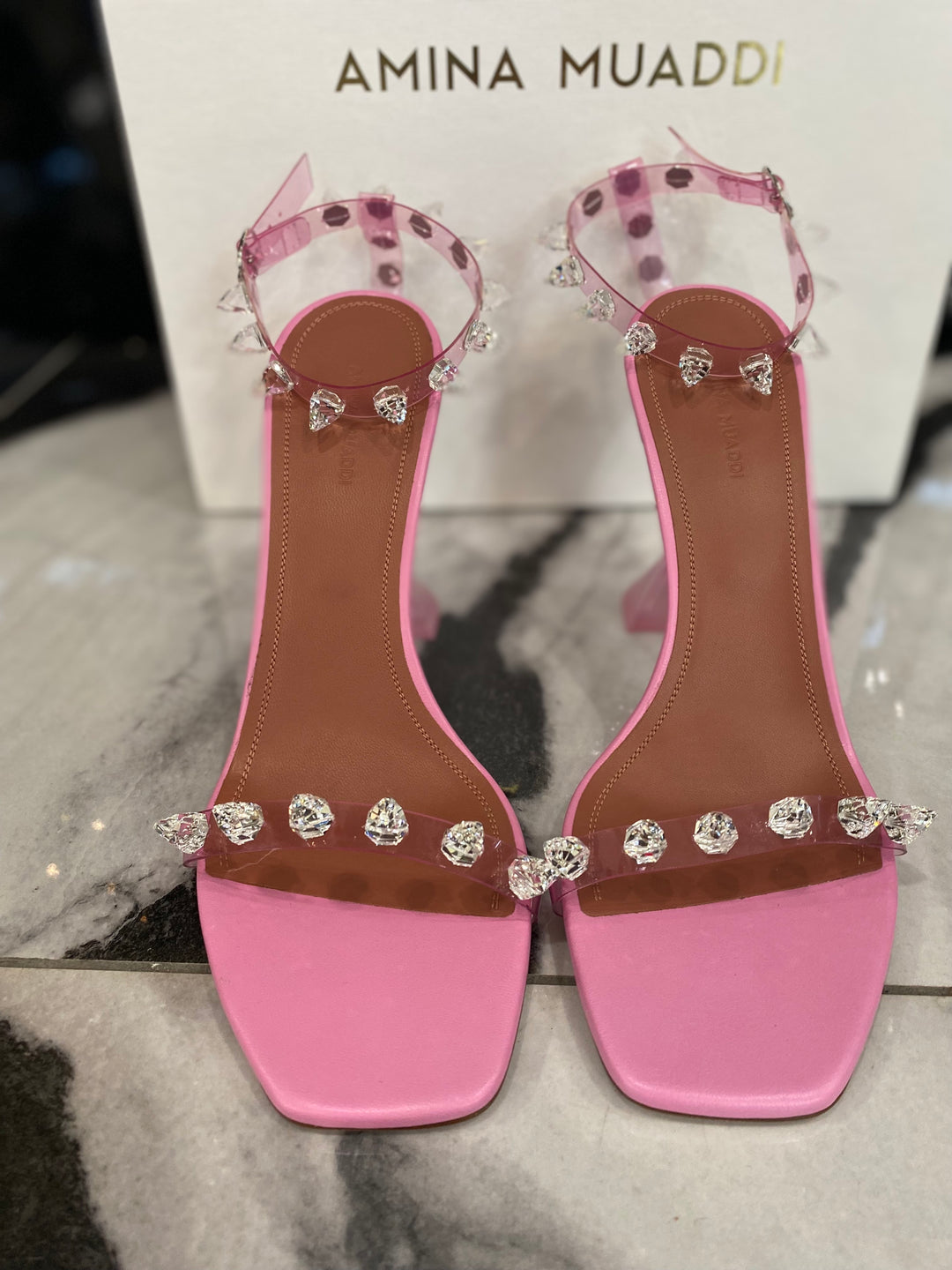 AMINA MUADDI LIMITED EDITION JULIA SWAROVSKI SANDALS