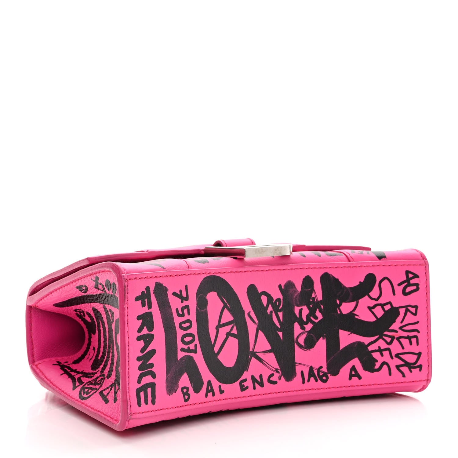 Balenciaga, Bags, Brand New Balenciaga Xs Hourglass Top Handle Pink  Graffiti