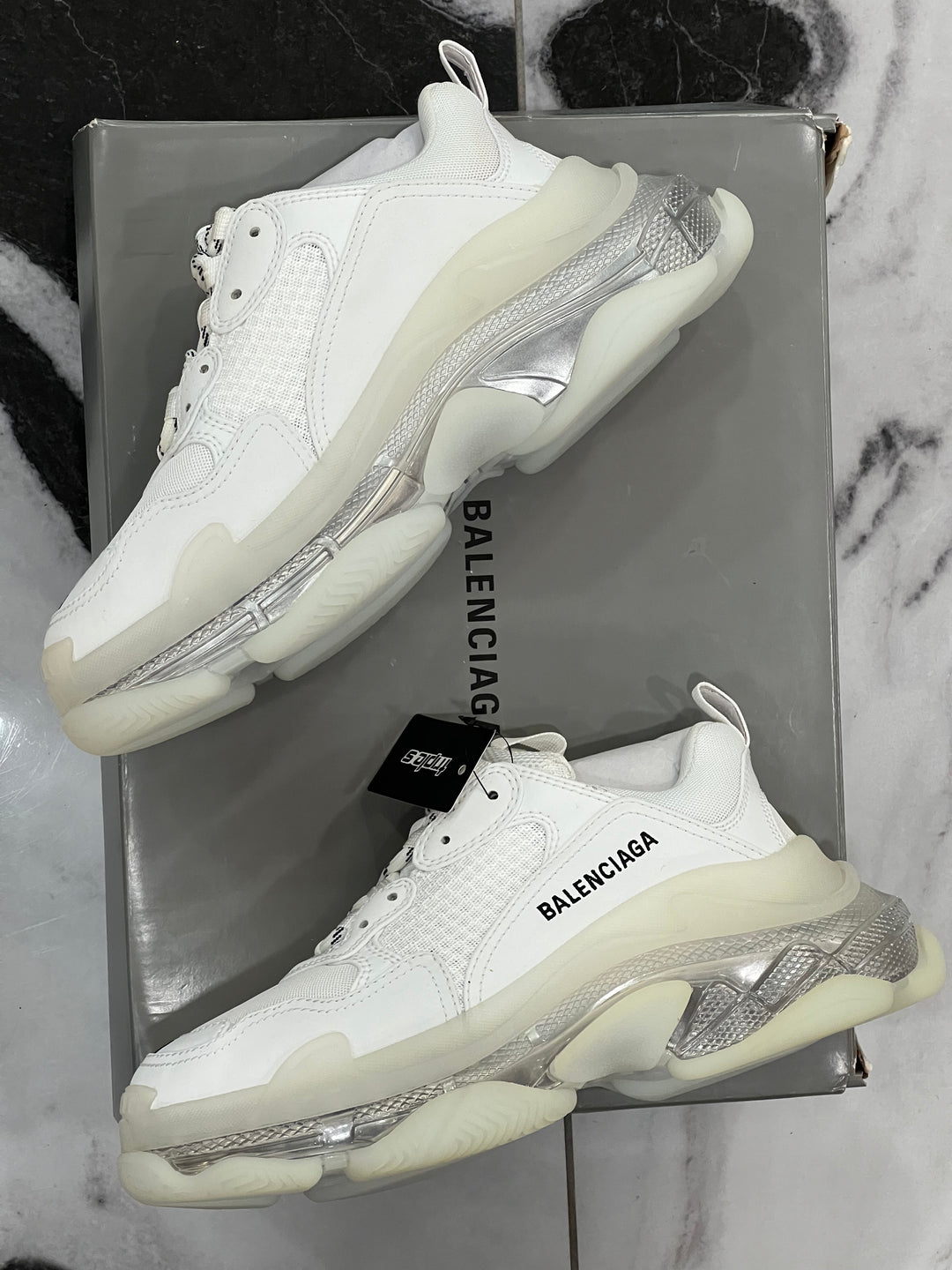 BALENCIAGA TRIPLE S CLEAR SOLE SNEAKERS