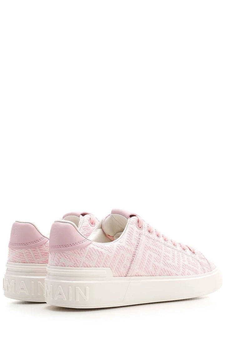 BALMAIN BICOLOR JACQUARD B-COURT SNEAKERS