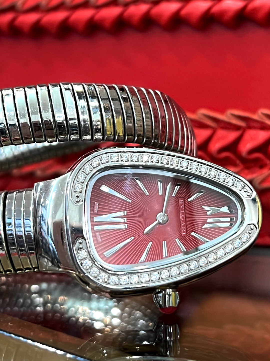 BULGARI SERPENTI TUBOGAS  SPIRAL DIAMOND QUARTZ WATCH