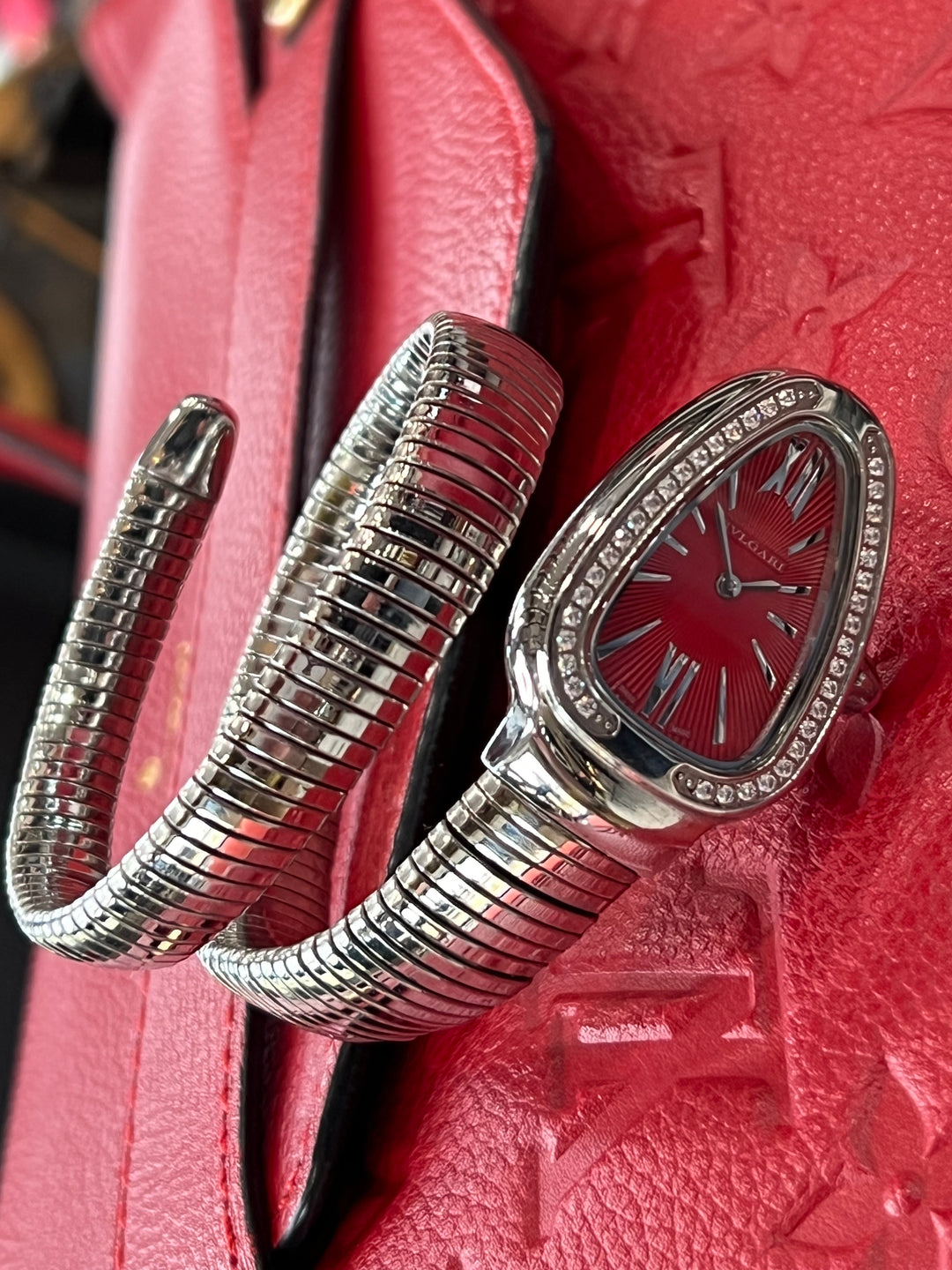 BULGARI SERPENTI TUBOGAS  SPIRAL DIAMOND QUARTZ WATCH