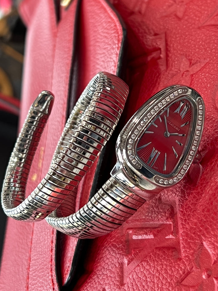 BULGARI SERPENTI TUBOGAS  SPIRAL DIAMOND QUARTZ WATCH
