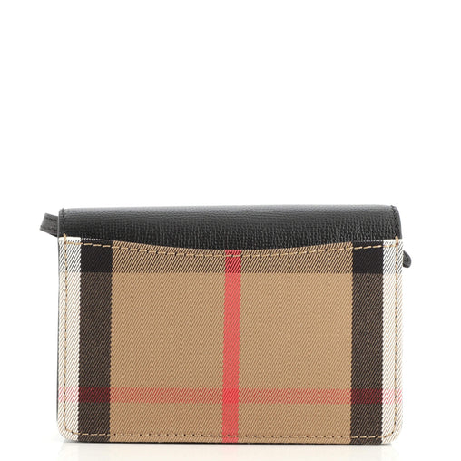 BURBERRY HAMPSHIRE DERBY CALFSKIN HOUSE CHECK CROSSBODY BAG