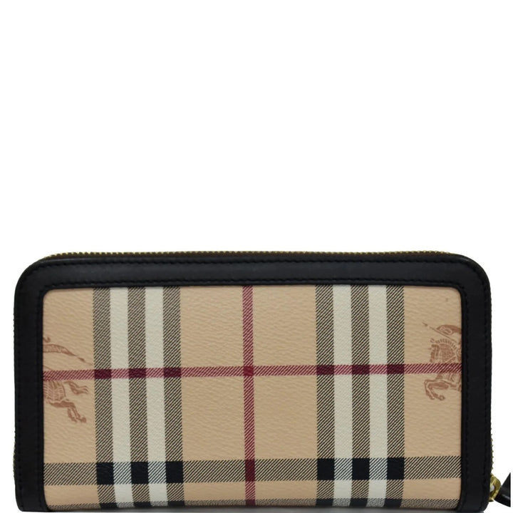 BURBERRY HAYMARKET CHECK LARGE ZIPPY WALLET