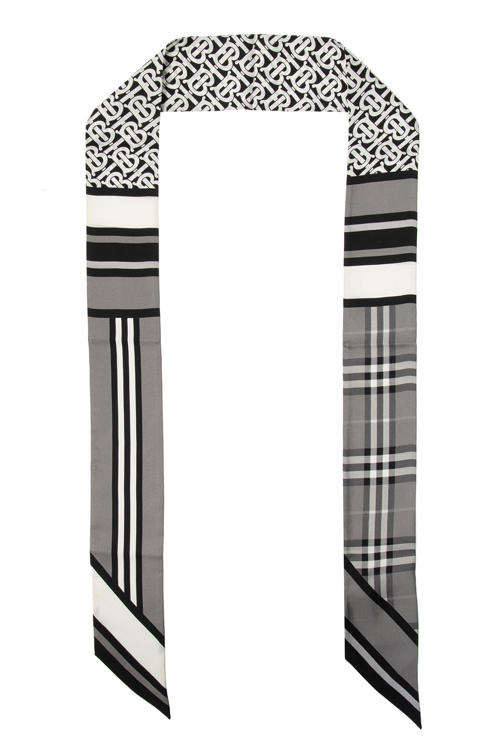 BURBERRY MONTAGE PRINT SKINNY SILK SCARF – Caroline's