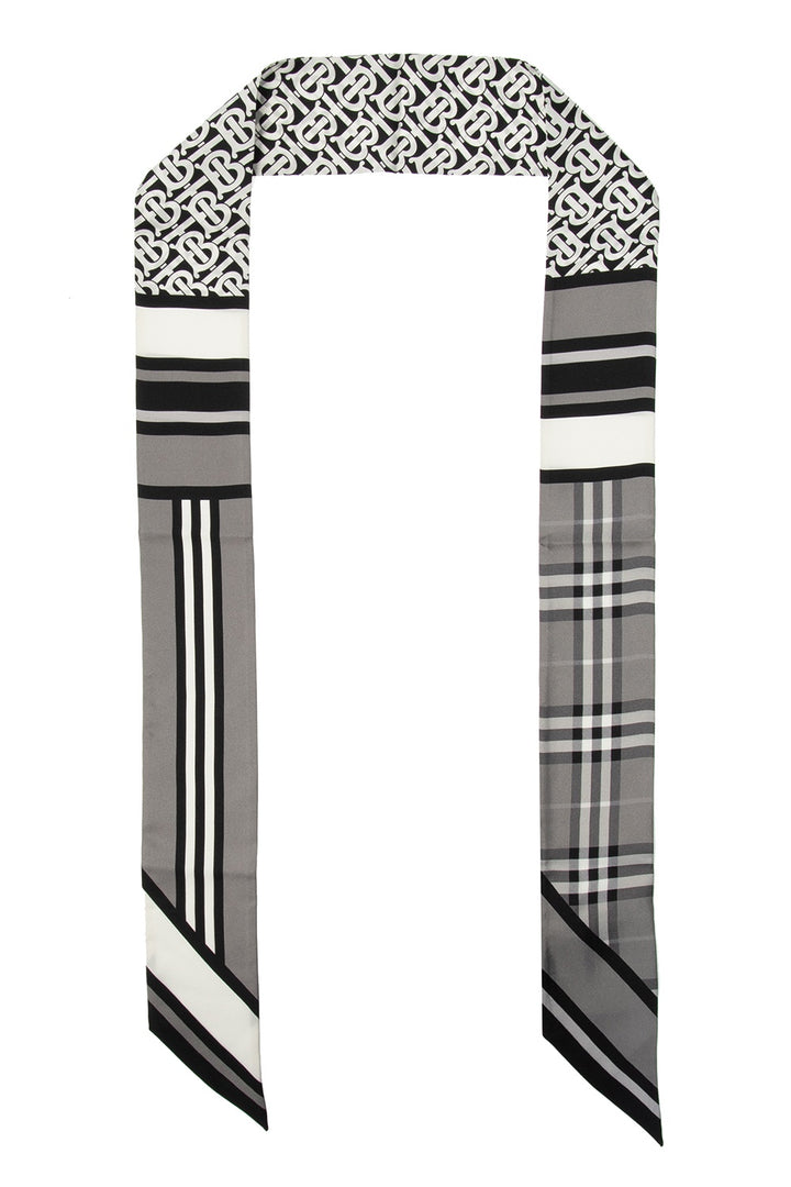 BURBERRY MONTAGE PRINT SKINNY SILK SCARF – Caroline's