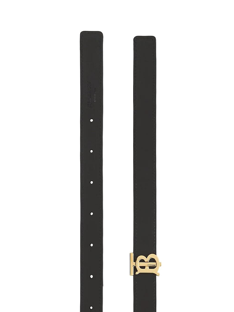 BURBERRY TB REVERSIBLE CHECK &amp; LEATHER BELT