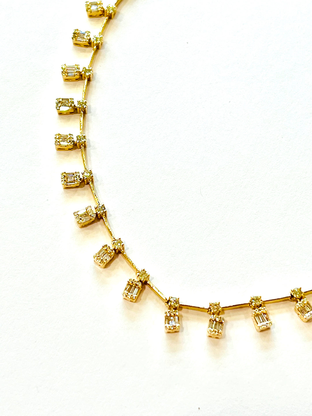 BAGUETTE DIAMOND FRINGE NECKLACE