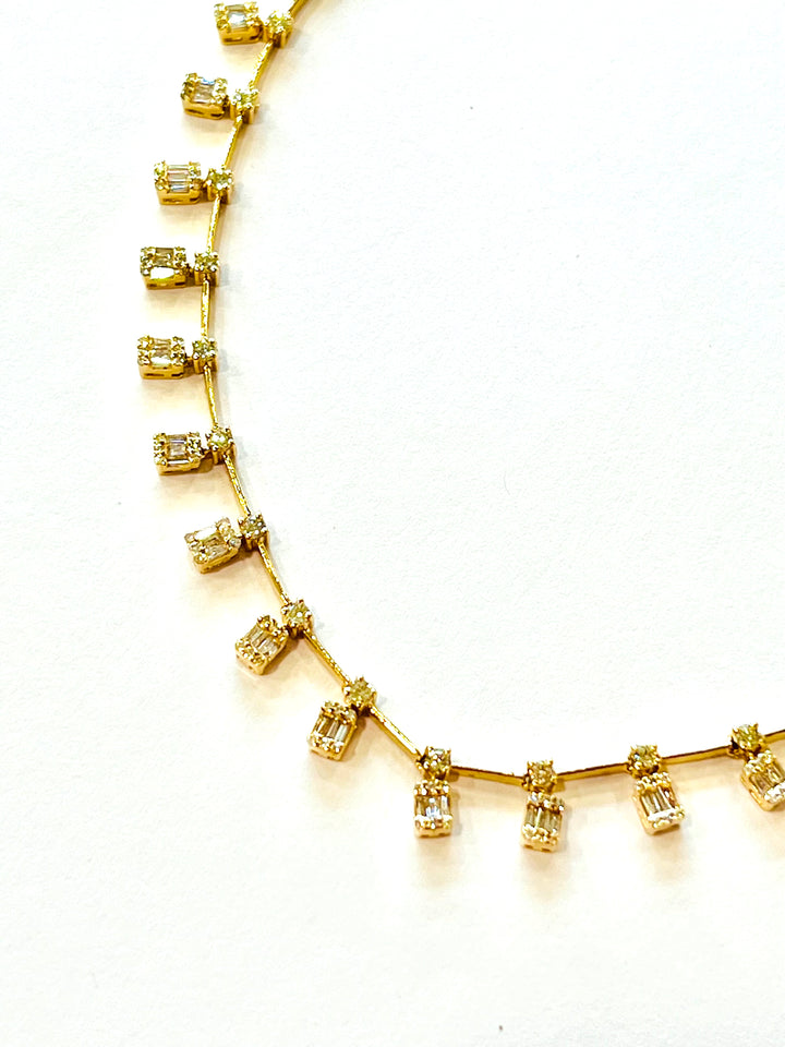 BAGUETTE DIAMOND FRINGE NECKLACE