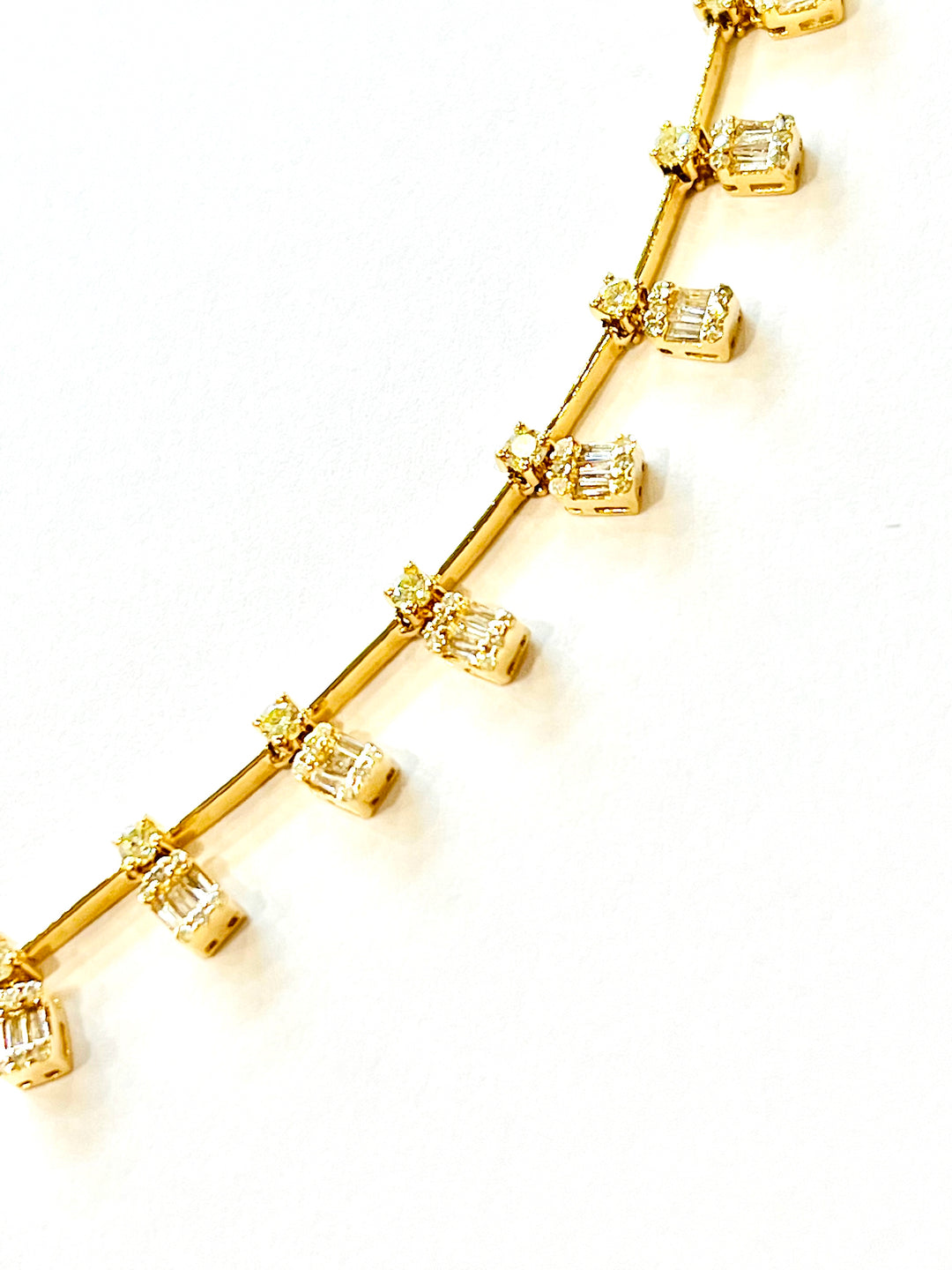 BAGUETTE DIAMOND FRINGE NECKLACE