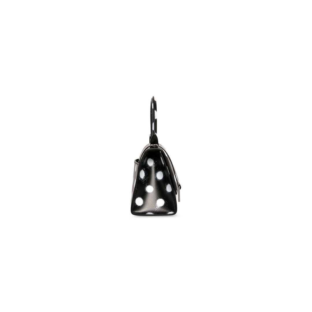 BALENCIAGA HOURGLASS SMALL HANDBAG SPRAYED POLKA DOTS PRINTED