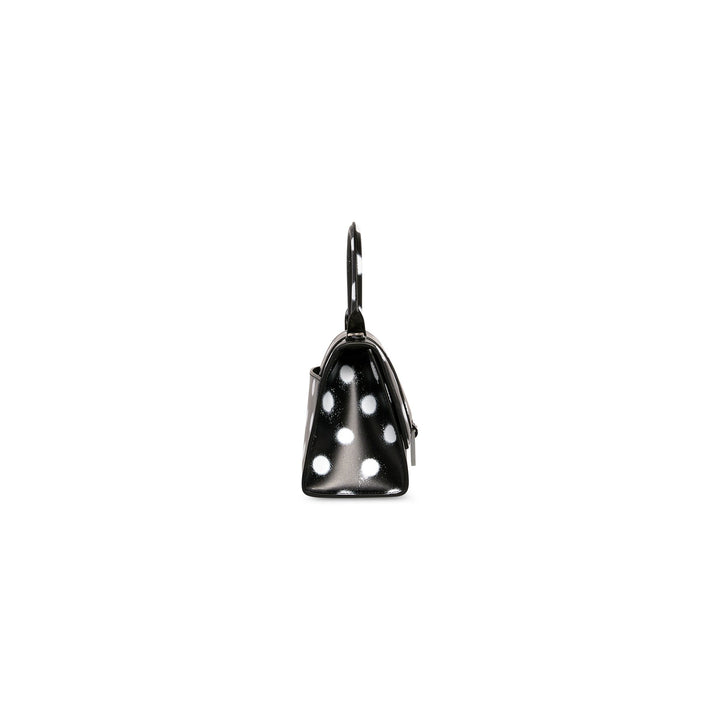 BALENCIAGA HOURGLASS SMALL HANDBAG SPRAYED POLKA DOTS PRINTED