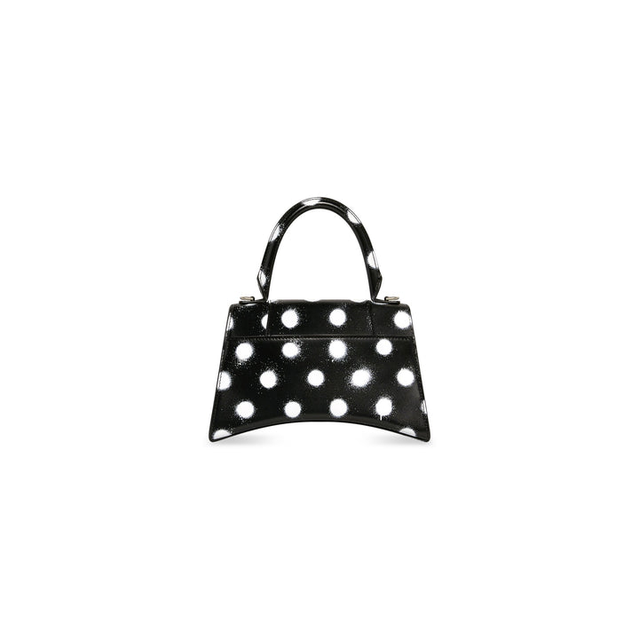 BALENCIAGA HOURGLASS SMALL HANDBAG SPRAYED POLKA DOTS PRINTED