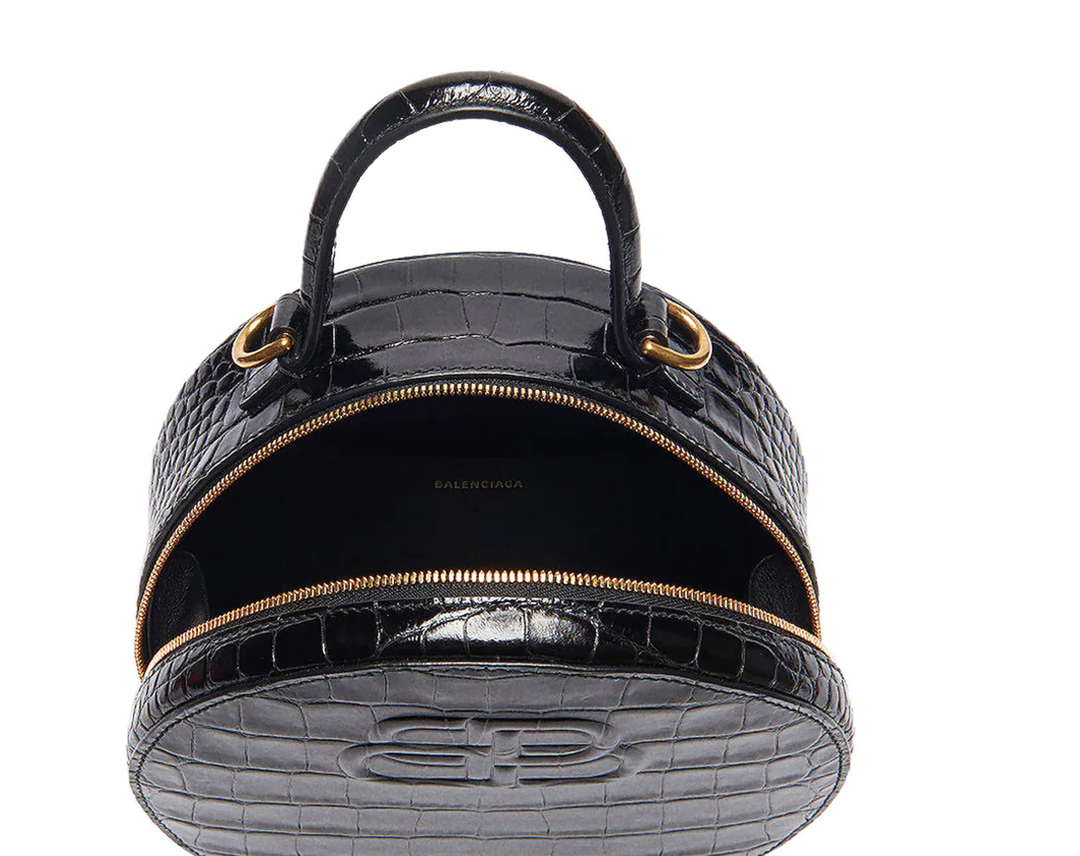 BALENCIAGA XS Embossed Croc Vanity Round Bag – Caroline's Fashion