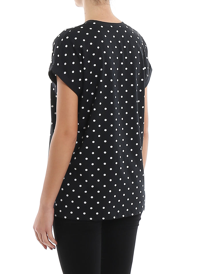 BALMAIN LOGO POLKA DOTS T SHIRT