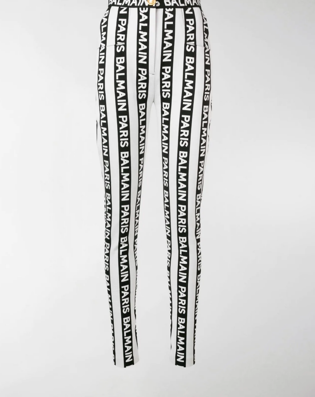 BALMAIN STRIPED LOGO TROUSERS