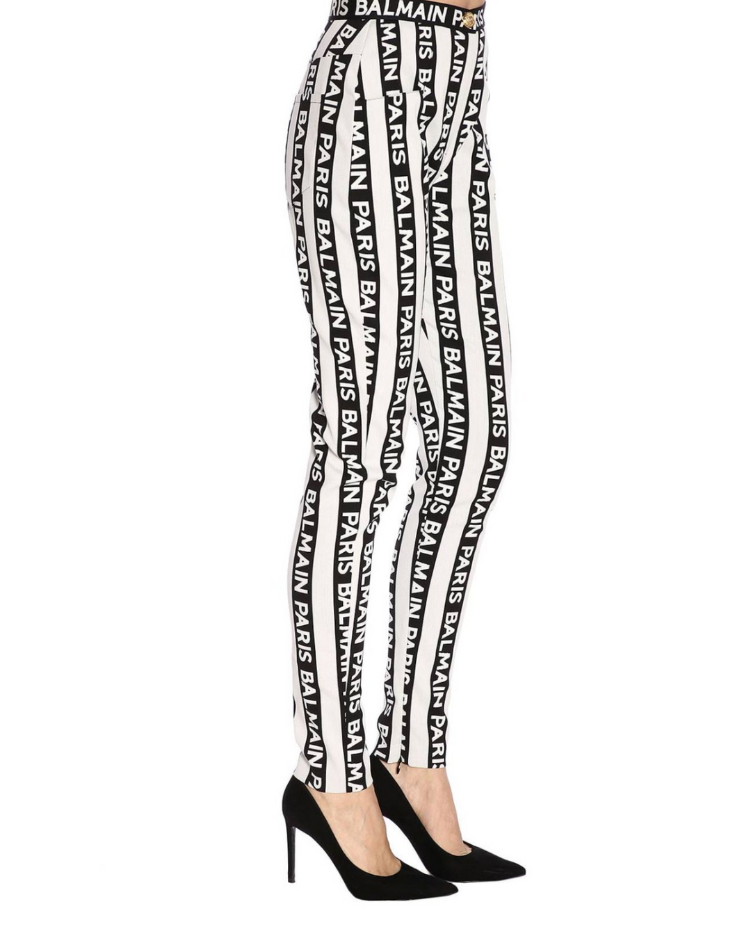 BALMAIN STRIPED LOGO TROUSERS