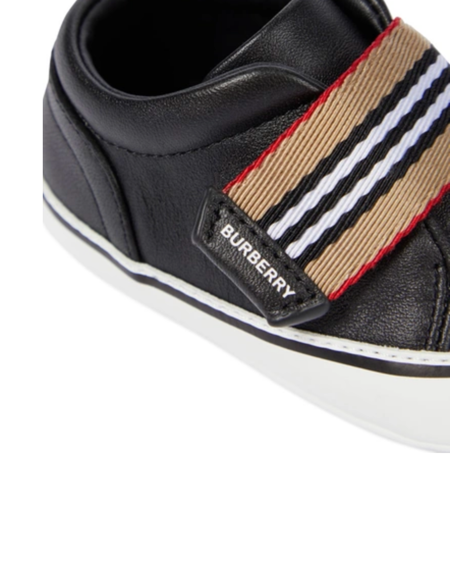 Baby Burberry Alan icon stripe crib sneaker slip on hotsell shoes❤️