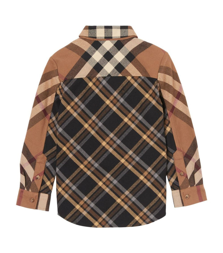 BURBERRY PATCHWORK CHECK COTTON FLANNEL SHIRT