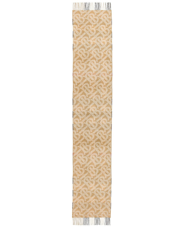 BURBERRY TB HALF MEGA CASHMERE REVERSIBLE SCARF