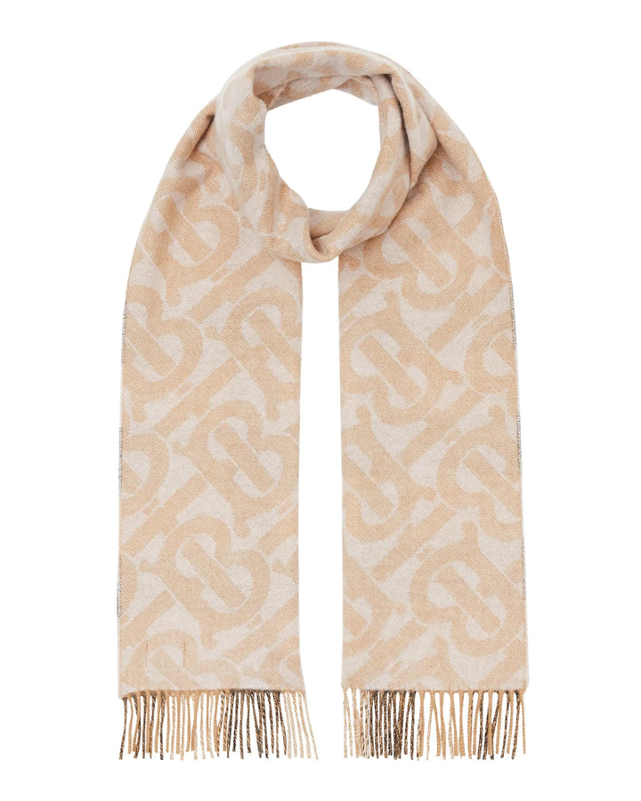 BURBERRY TB HALF MEGA CASHMERE REVERSIBLE SCARF