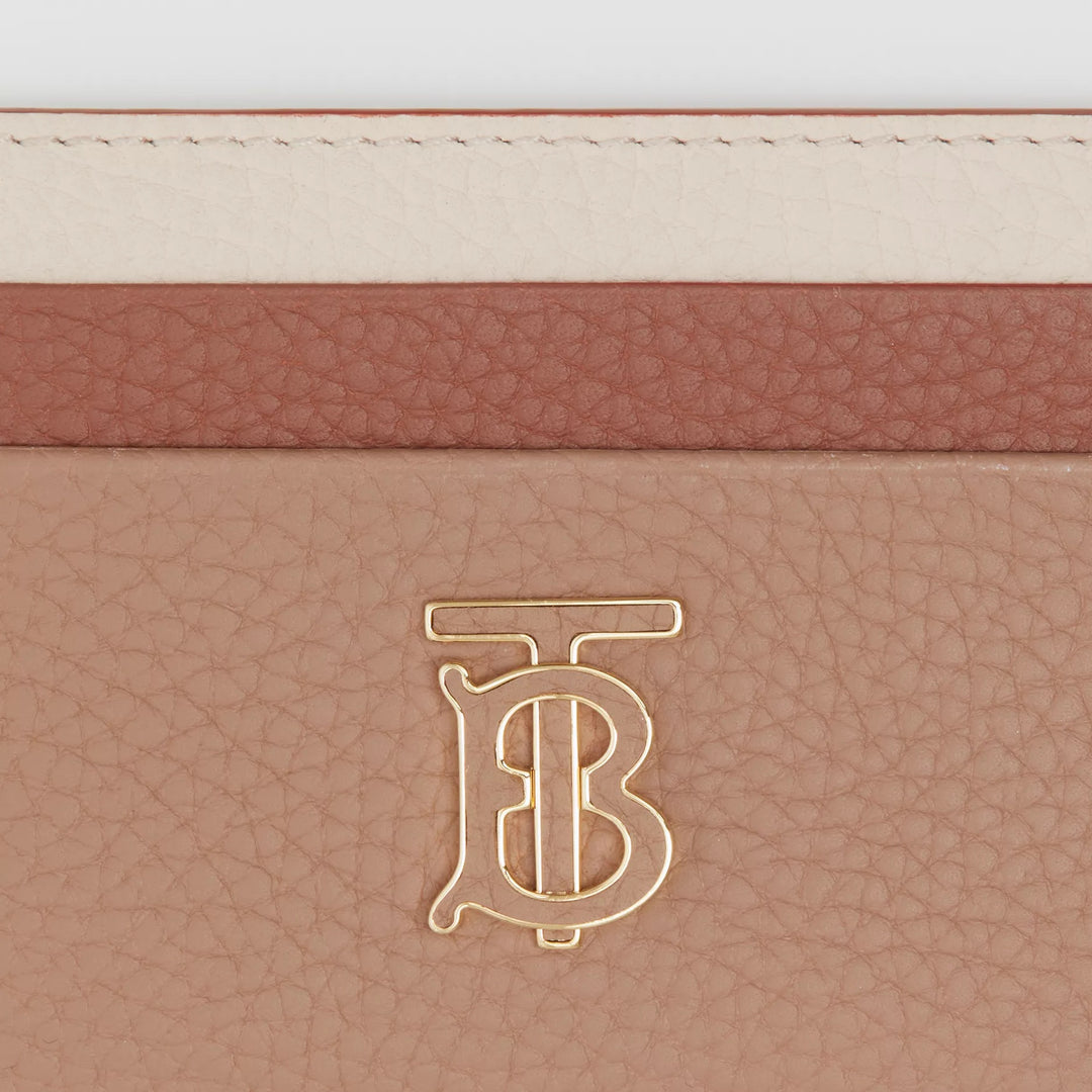 BURBERRY TRI-TONE GRAINY LEATHER TB CARD CASE