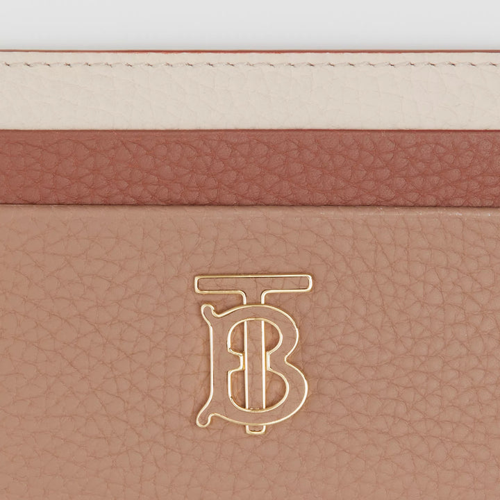 BURBERRY TRI-TONE GRAINY LEATHER TB CARD CASE