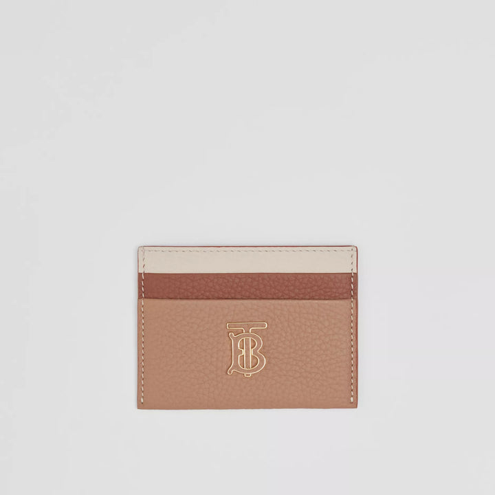 BURBERRY TRI-TONE GRAINY LEATHER TB CARD CASE